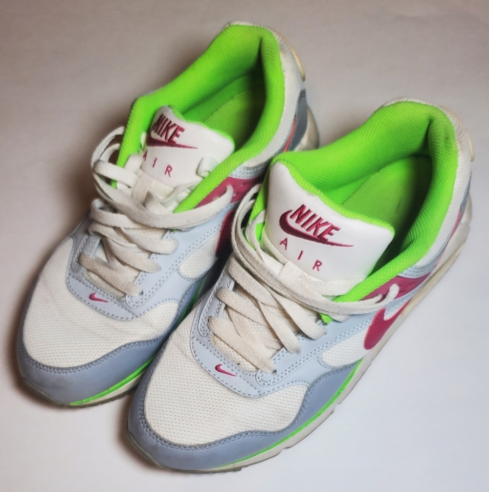 Nike Sneakers with Green and Pink Highlights